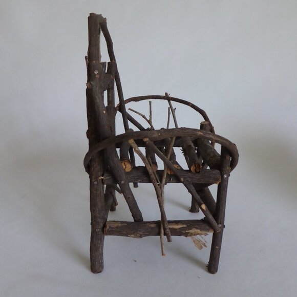 VINTAGE ECHOES OF THE PAST MOHAIR JOINTED TEDDY BEAR WICKER CHAIR - Picture 13 of 16